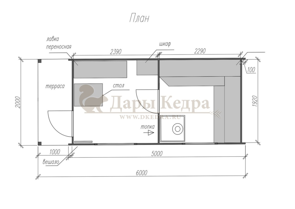 Каркасно-щитовая баня из кедра «Сканди»